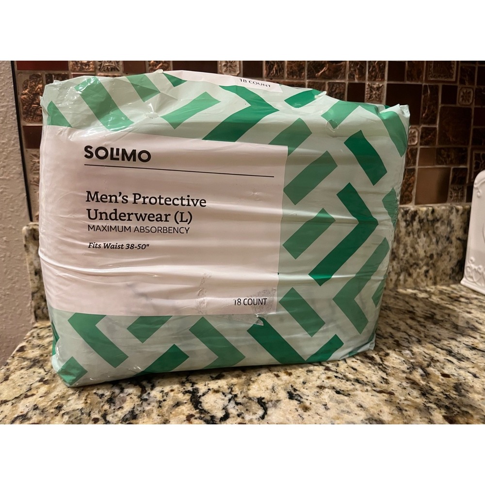 Solimo Men's Incontinence Protective‎ Underwear LG Maximum Absorbency 18 Ct
